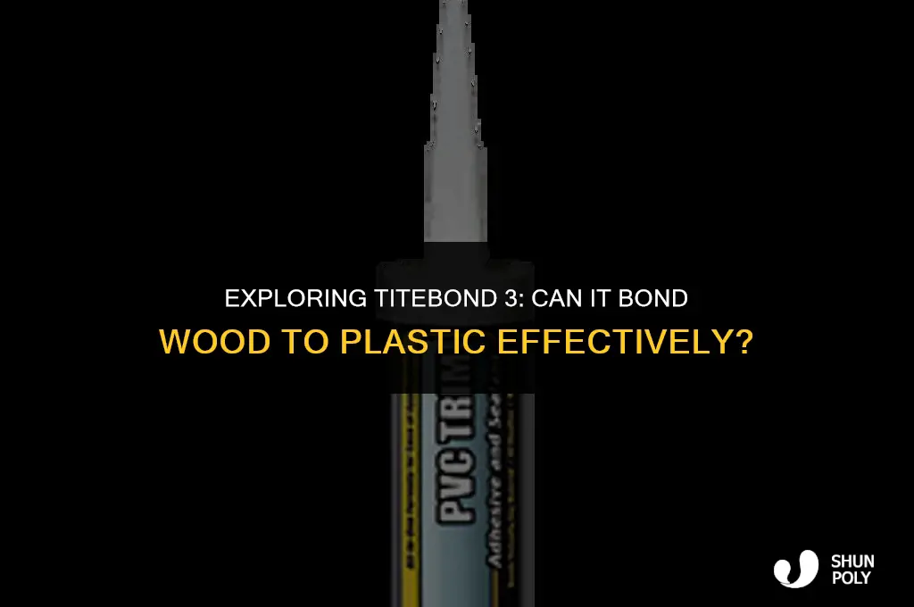 does titebond 3 does it stick wood onto plastic