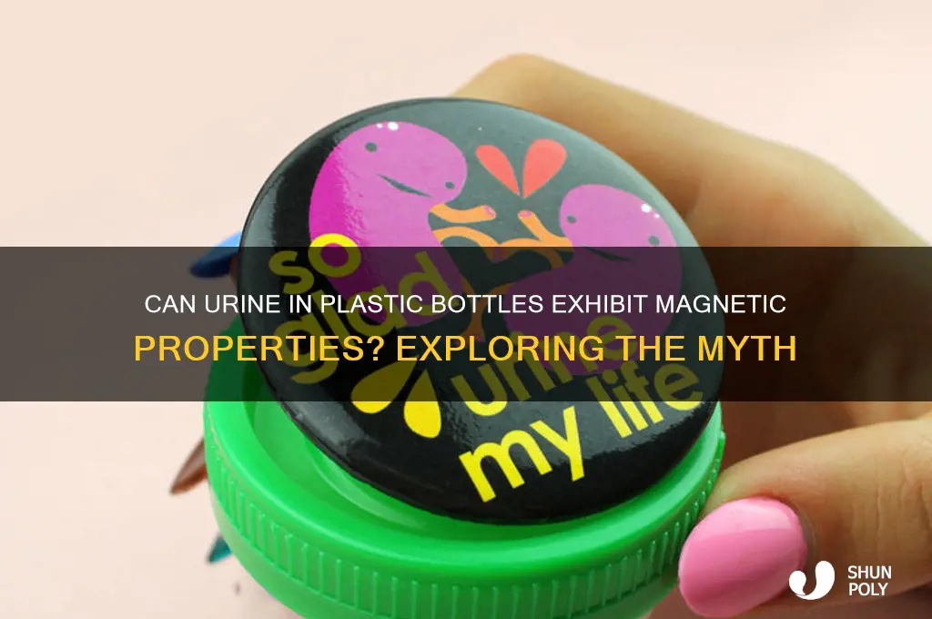 does urine become magnetic in a plastic bottle