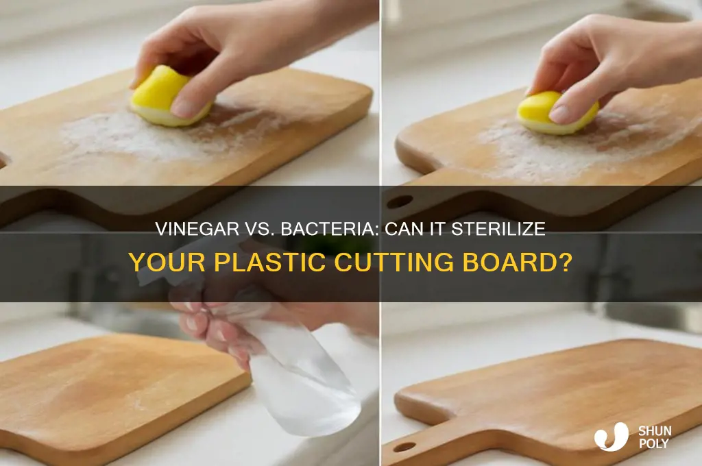 does washing a plastic cutting board with vinegar sterilize it