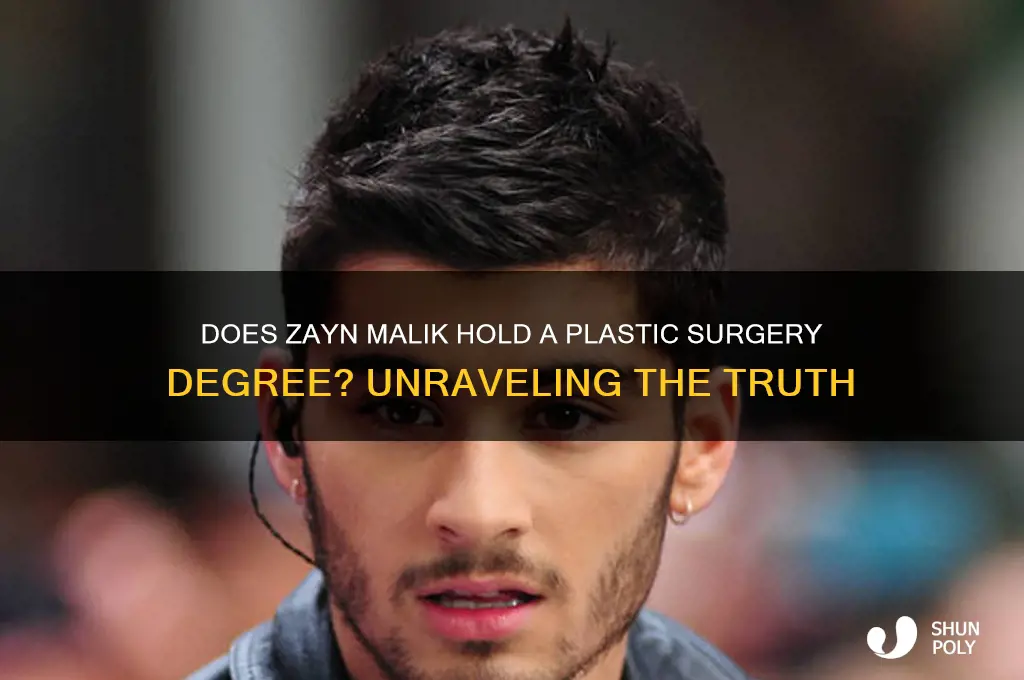 does zayn have a degree in plastic surgery