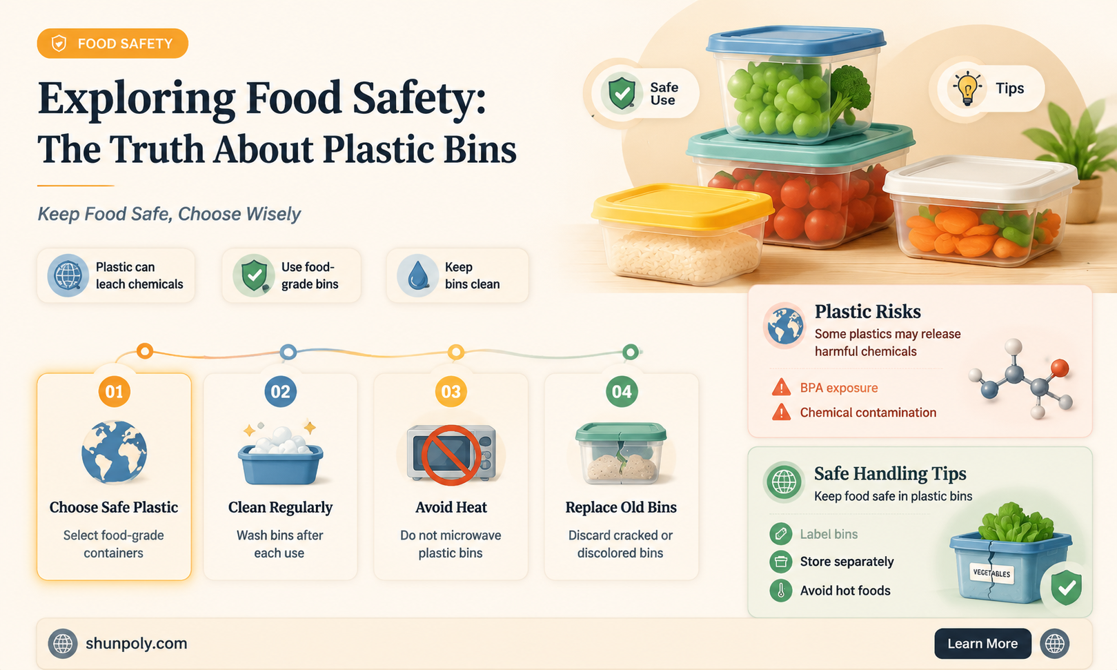 are plastic bins safe for food