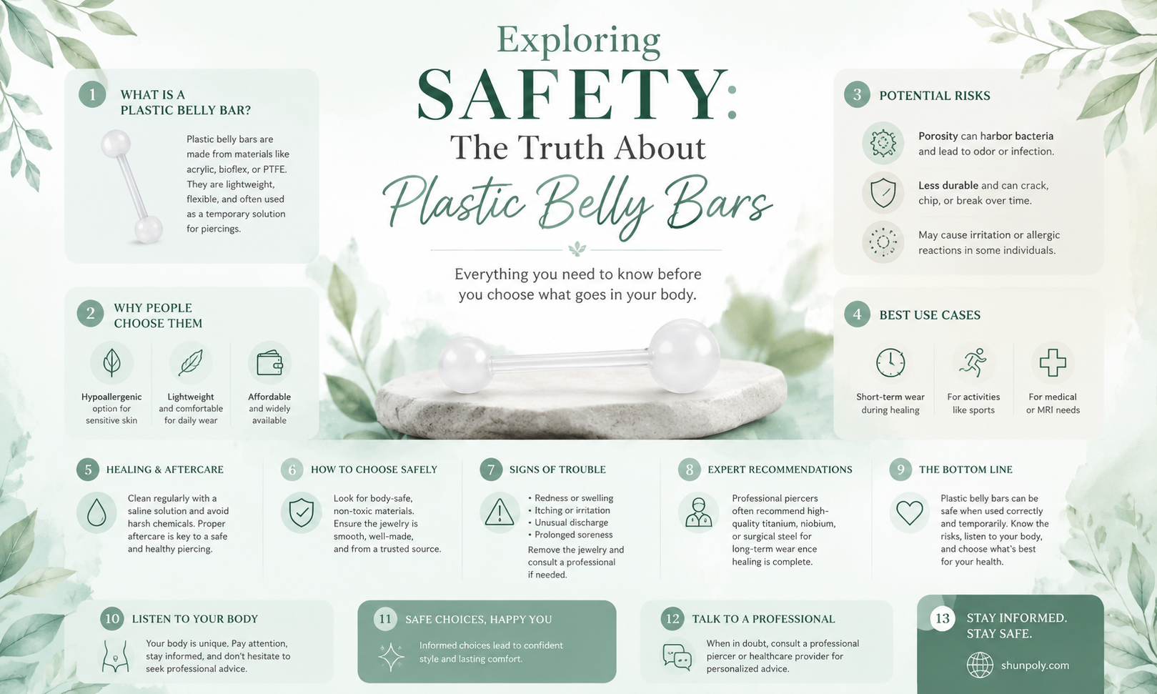 are plastic belly bars safe
