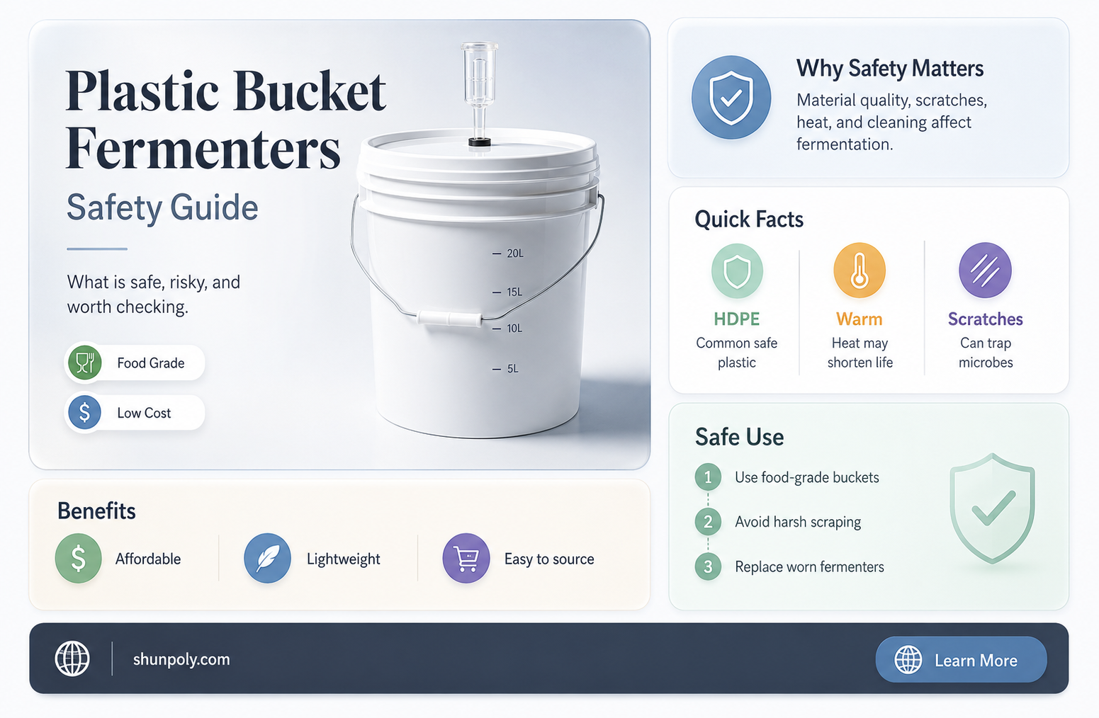 are plastic bucket fermenters safe