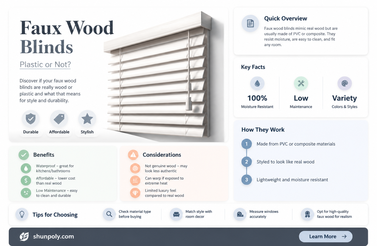 are faux wood blinds just plastic