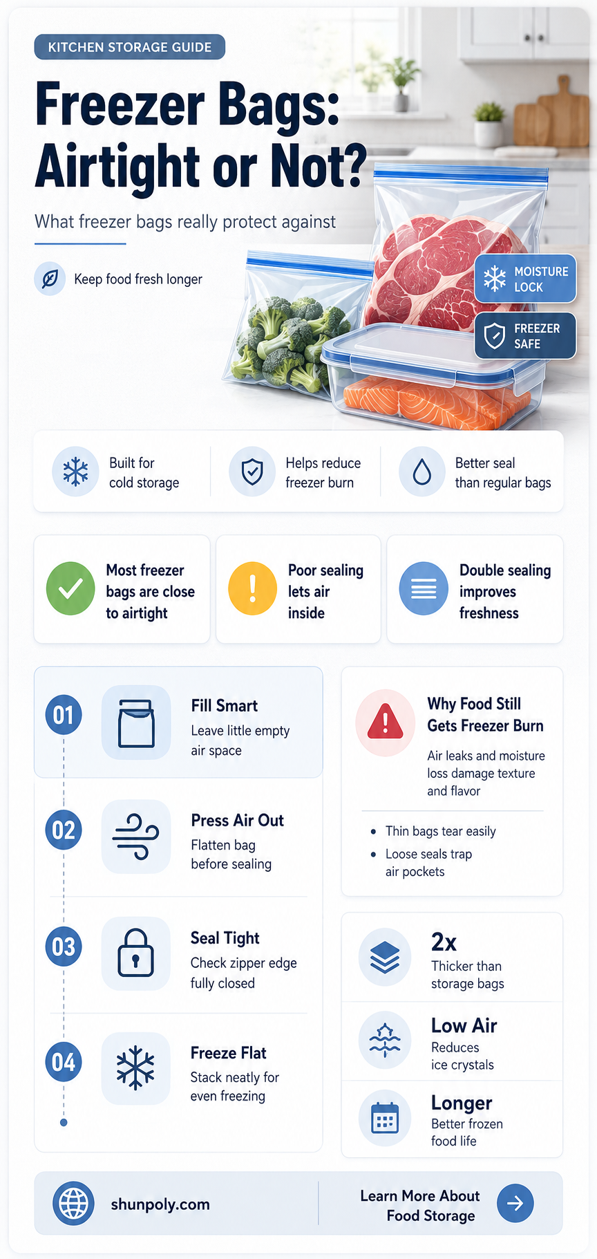 are plastic freezer bag airtight