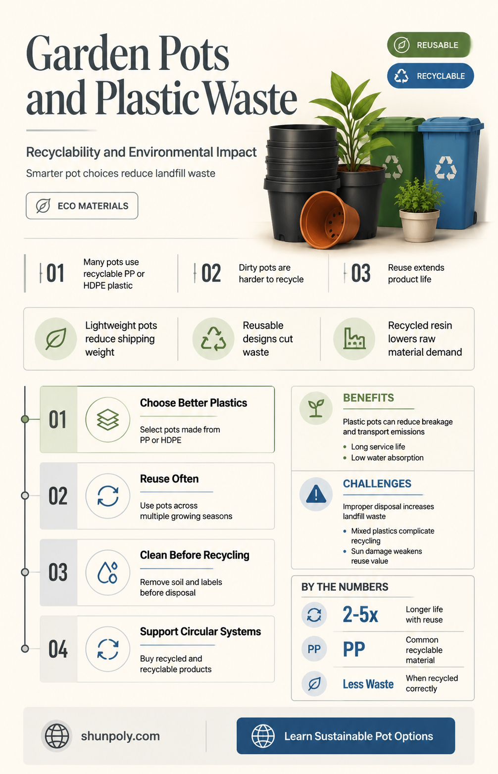 are plastic garden pots recyclable