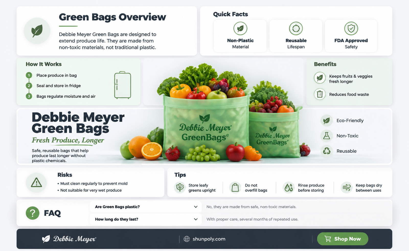 are green bags plastic debbie meyer