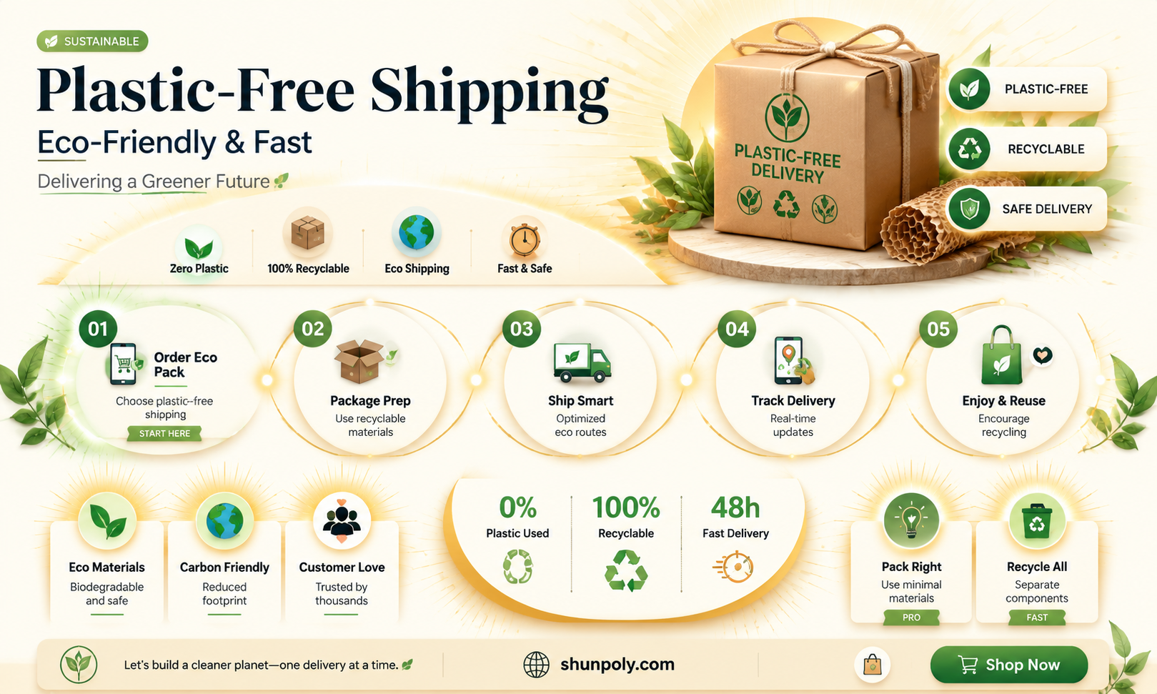 are guided products shipped plastic free