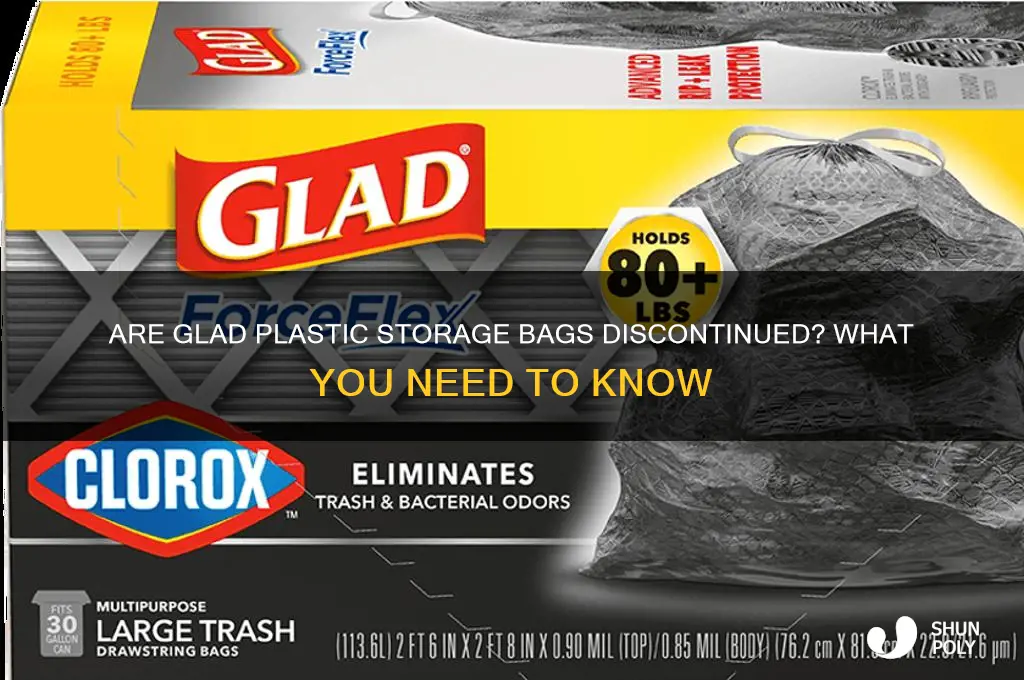 have glad plastic storage bags been discontinued