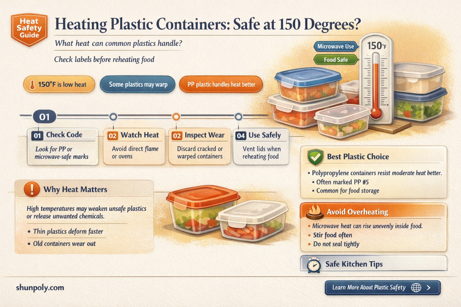 are plastic containers safe to heat to 150