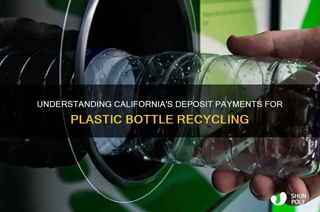 how are deposits paid for calrecycle on plastic bottles