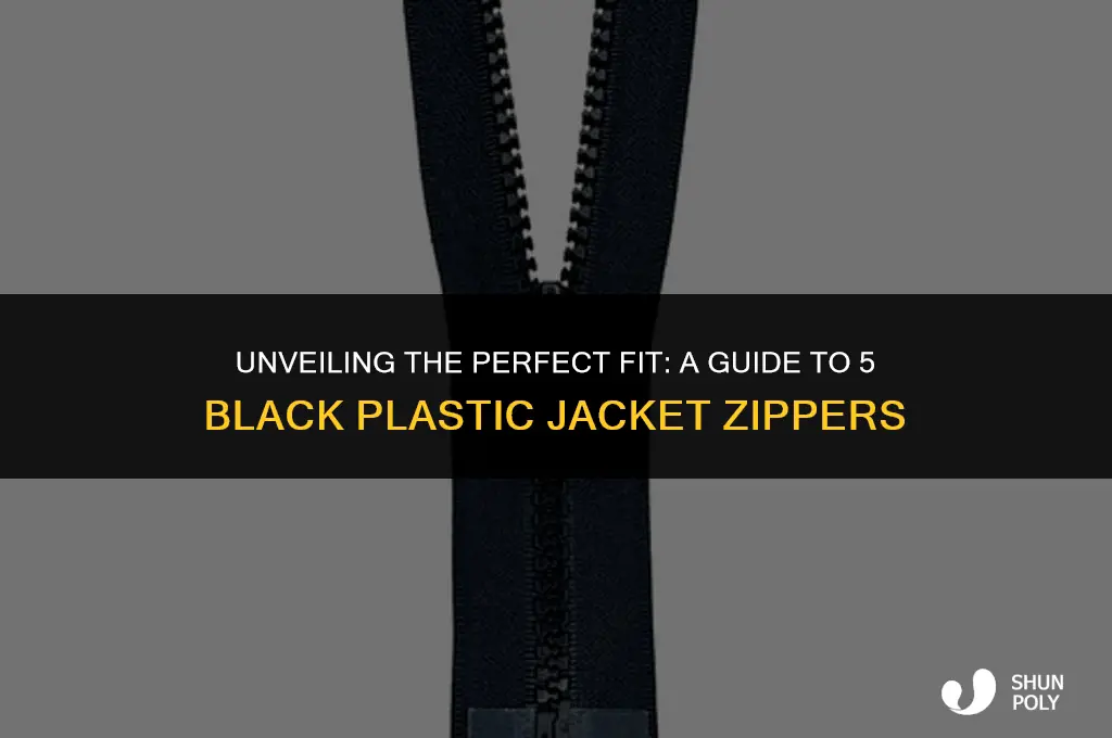 how big is a 5 black plastic jacket zippers