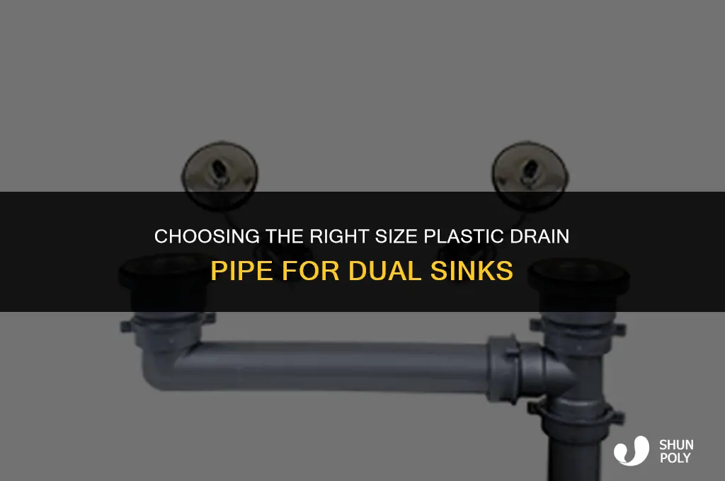 how big plastic drain pipe fir two sinks