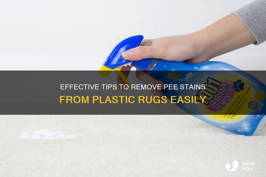 how clean pee stains on the back of plastic rugs