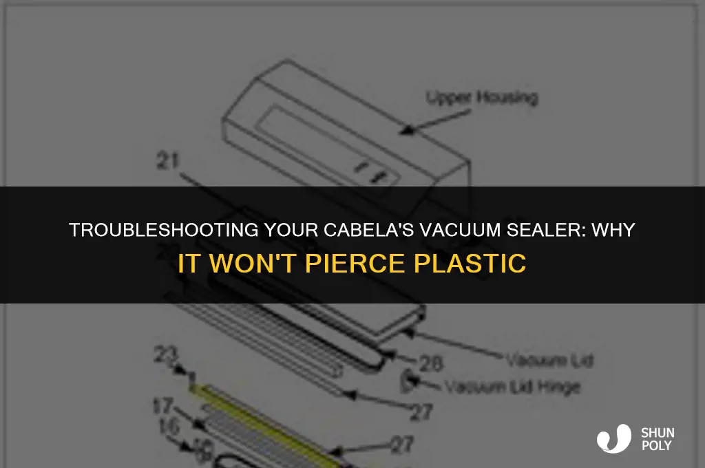 how come my cabelas vacuum sealer does not pierce plastic