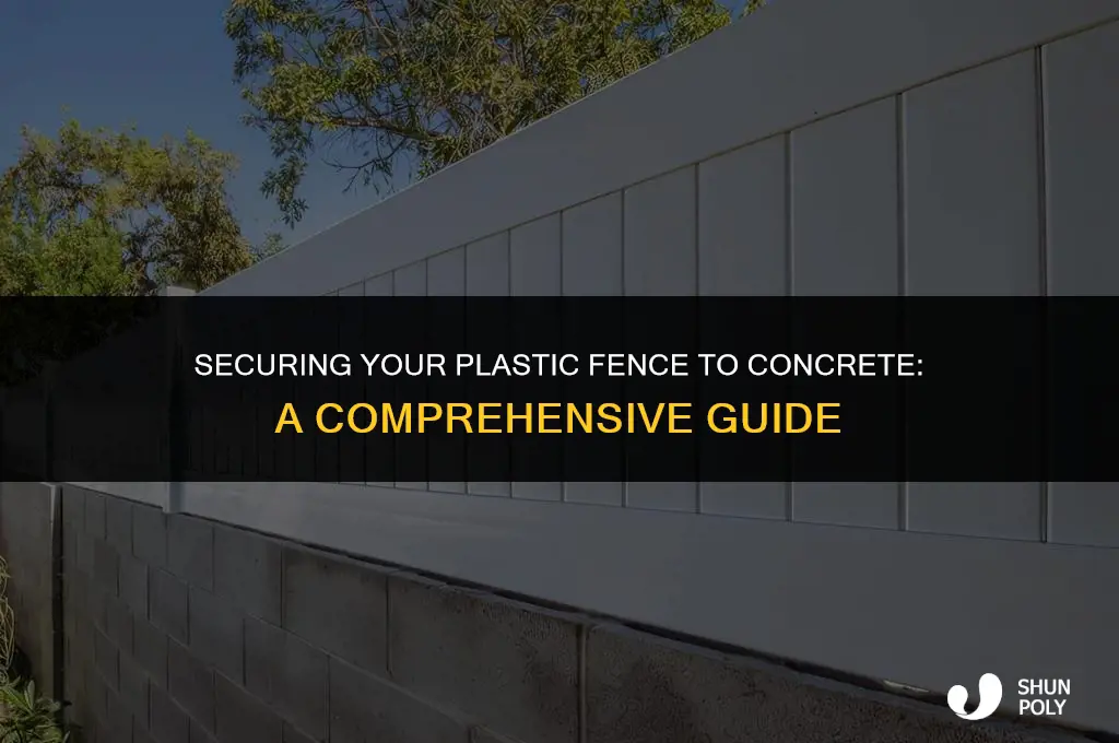 how dio i weigh down a plastic fence on concrete