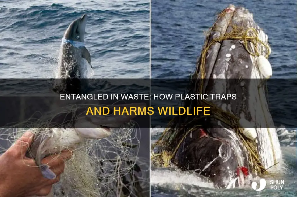 how do animals get caught in plastic