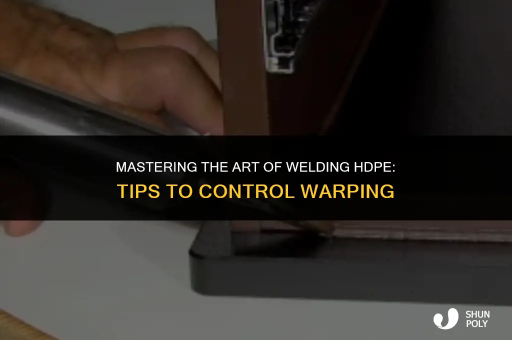 how do i control warping when welding hdpe plastic