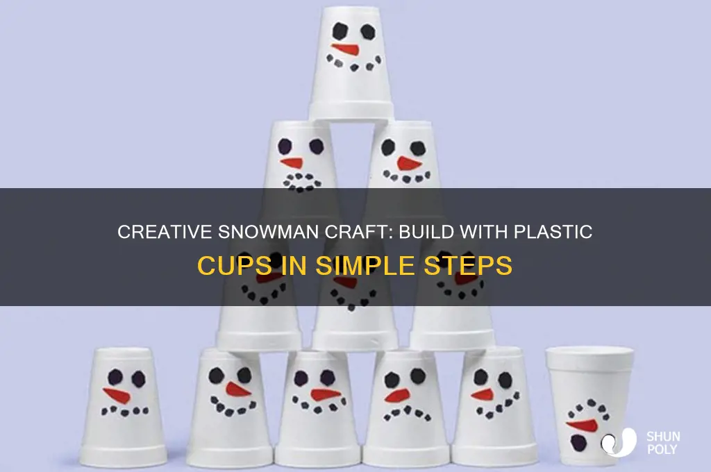 how do i make a snowman out of plastic cups