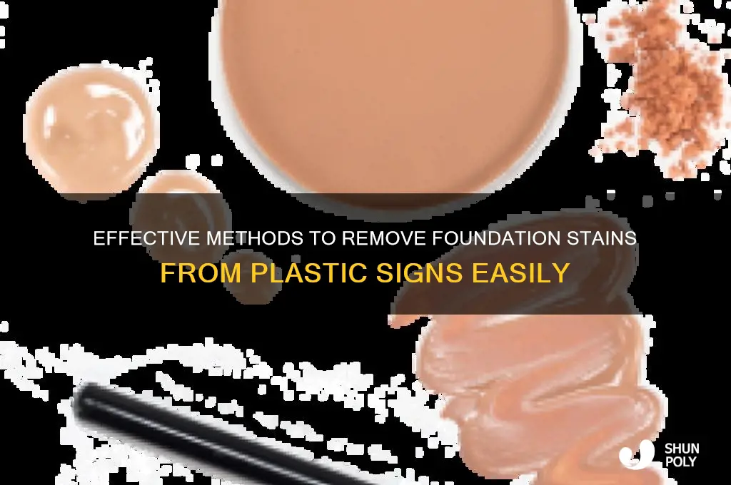 how do i remove foundation from a plastic sign