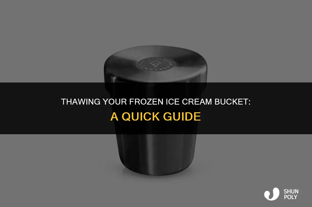 how do i thaw my frozen ice cream plastic bucket