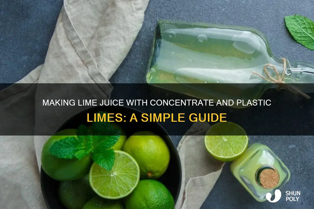how do make lime juice withg concentrate with plastic lime
