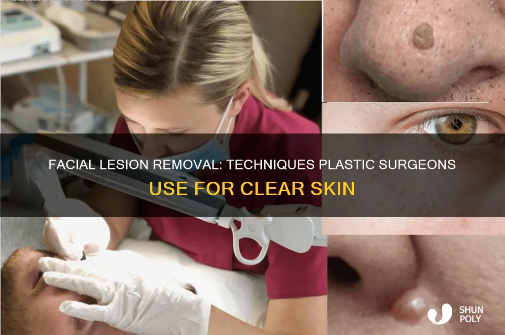 how do plastic surgeons remove lesion on face