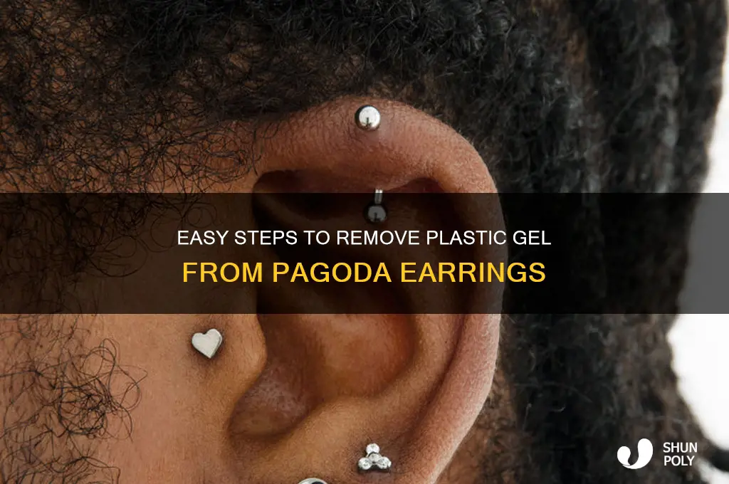 how do remove the plastic gel in pagoda earrings