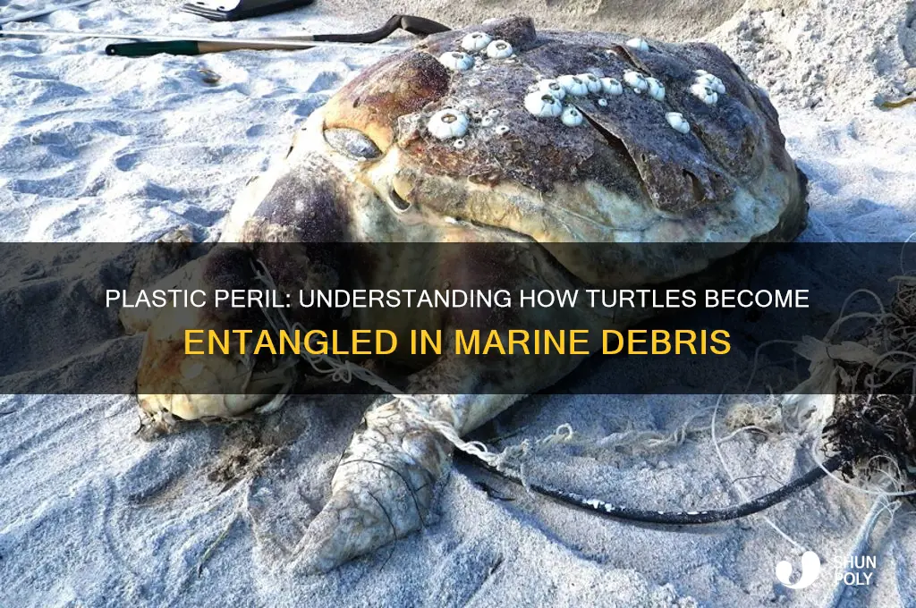 how do turtles get stuck in plastic