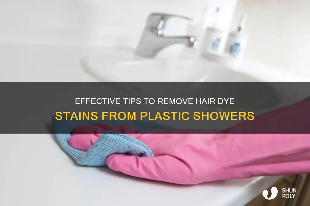 how do you clean hairdye from plastic shower