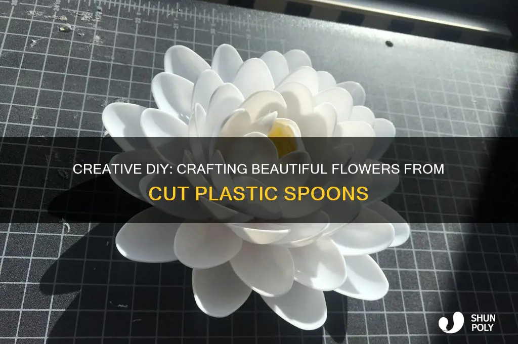 how do you cut plastic spoons to make a florwers