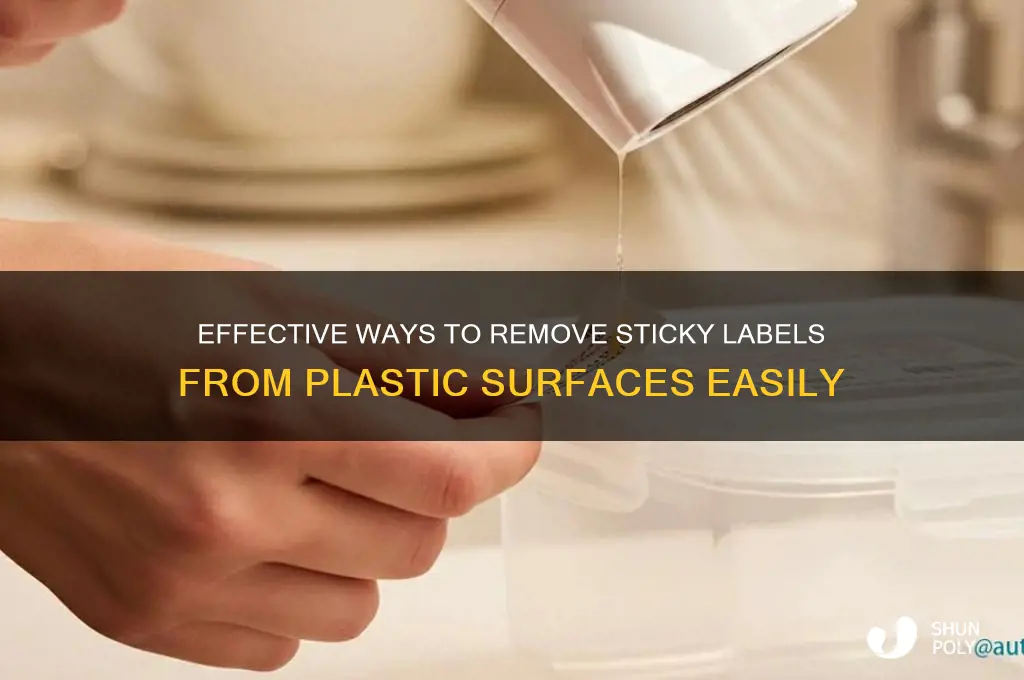 how do you get a sticky lable of of plastic