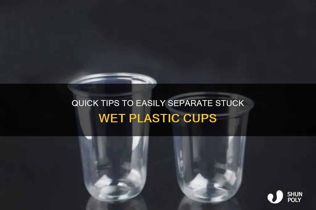 how do you get wet plastic cups apart