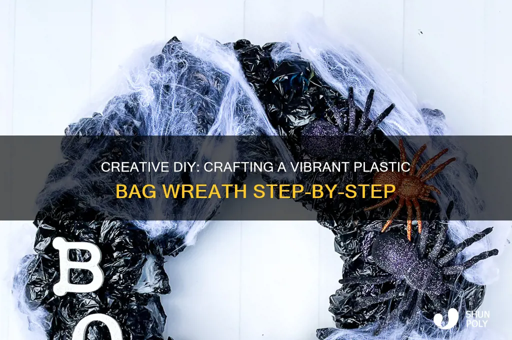 how do you make a plastic bag wreath