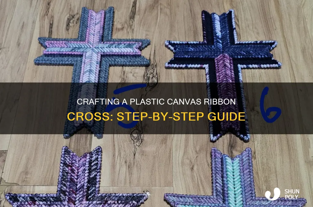 how do you make a plastic canvas ribbon cross