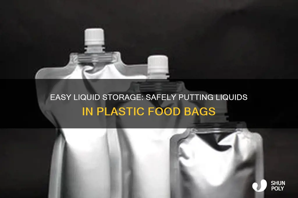 how do you put liquids in a plastic food bag