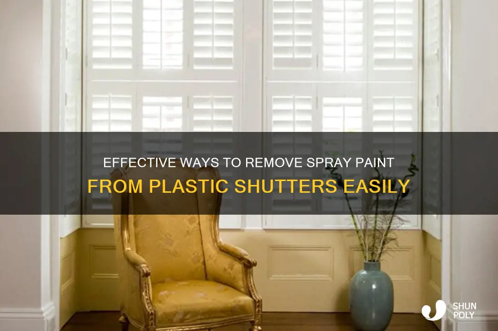 how do you remove spray paint off plastice shutters
