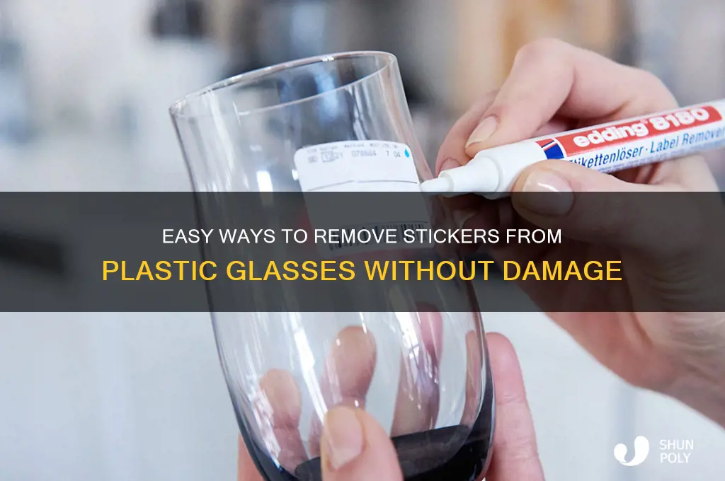 how do you remove stickers from plastic glasses