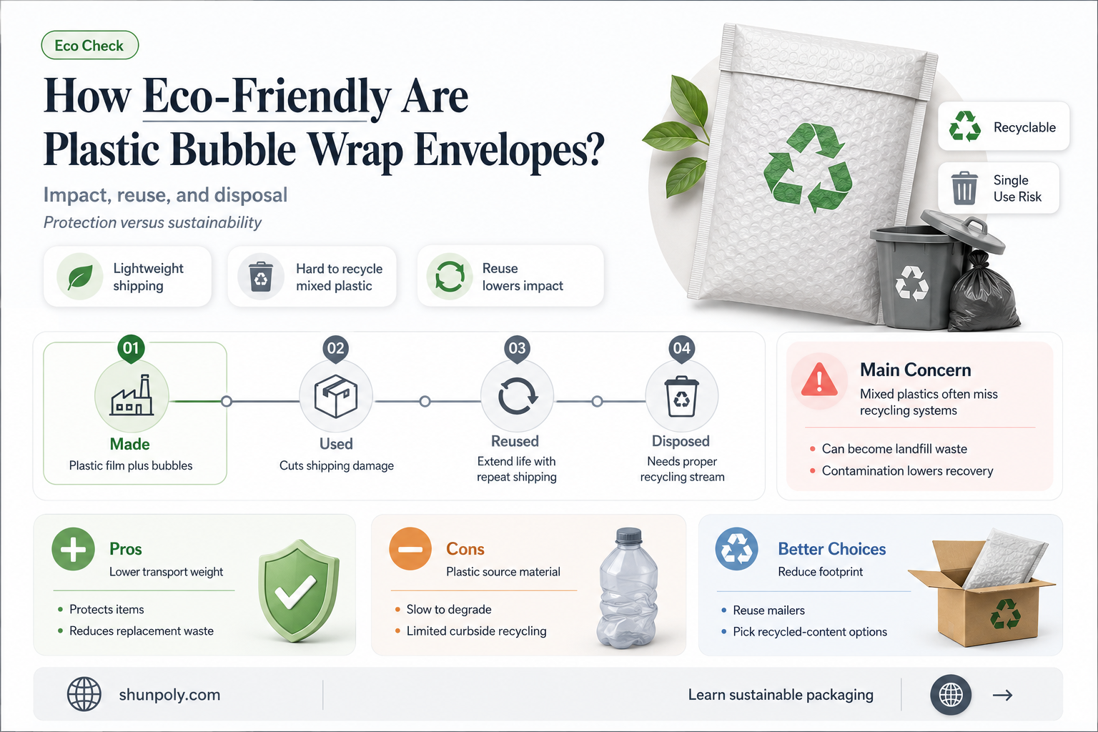 are plastic bubble wrap envelopes recyclable
