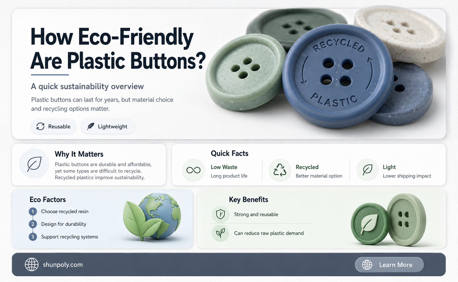 are plastic buttons recyclable