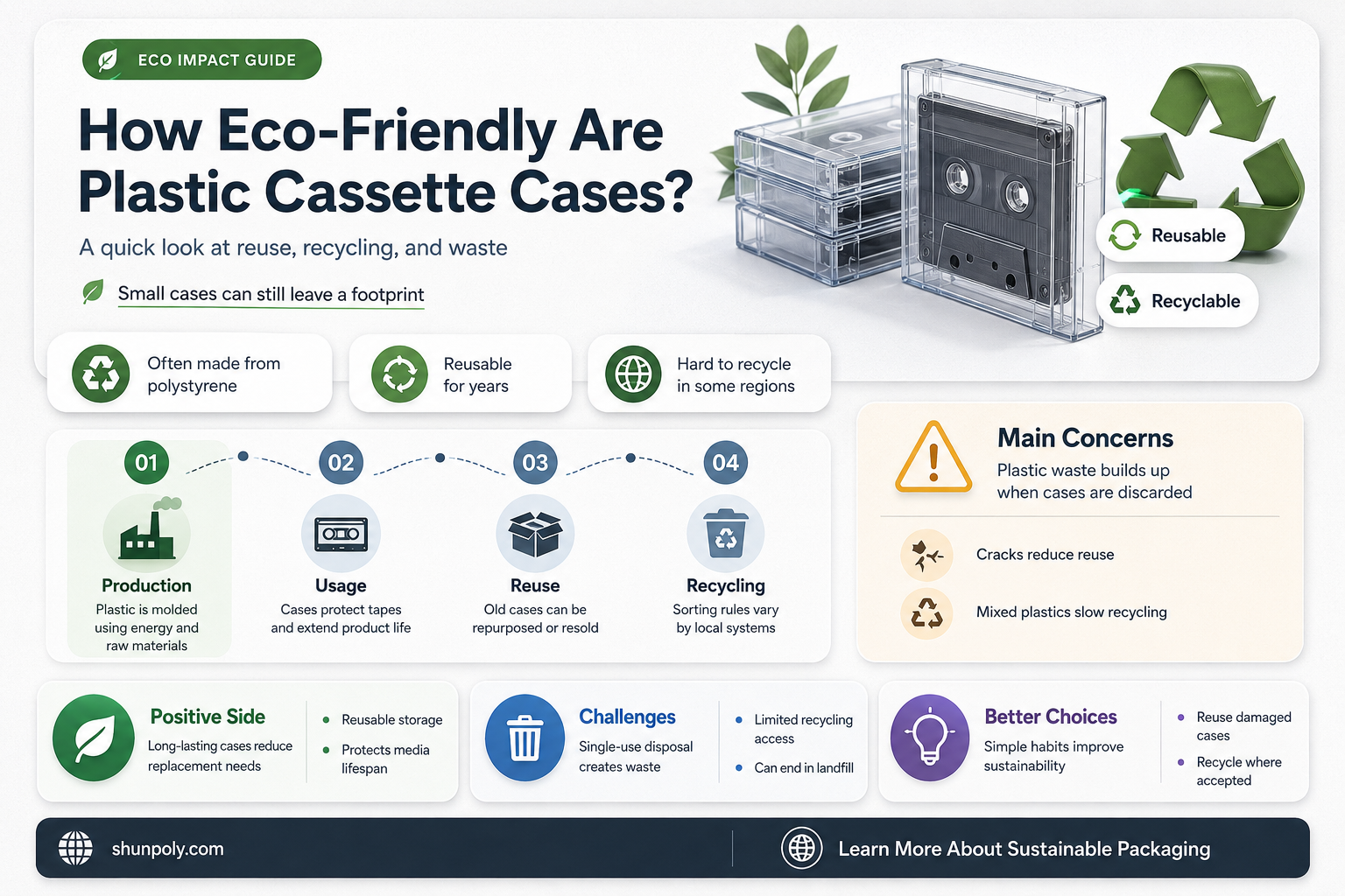 are plastic cassette cases recyclable