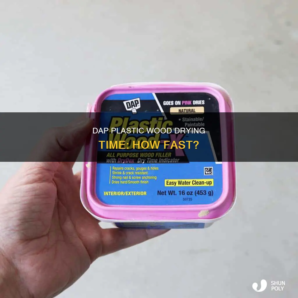 how fast does dap plastic wood dry