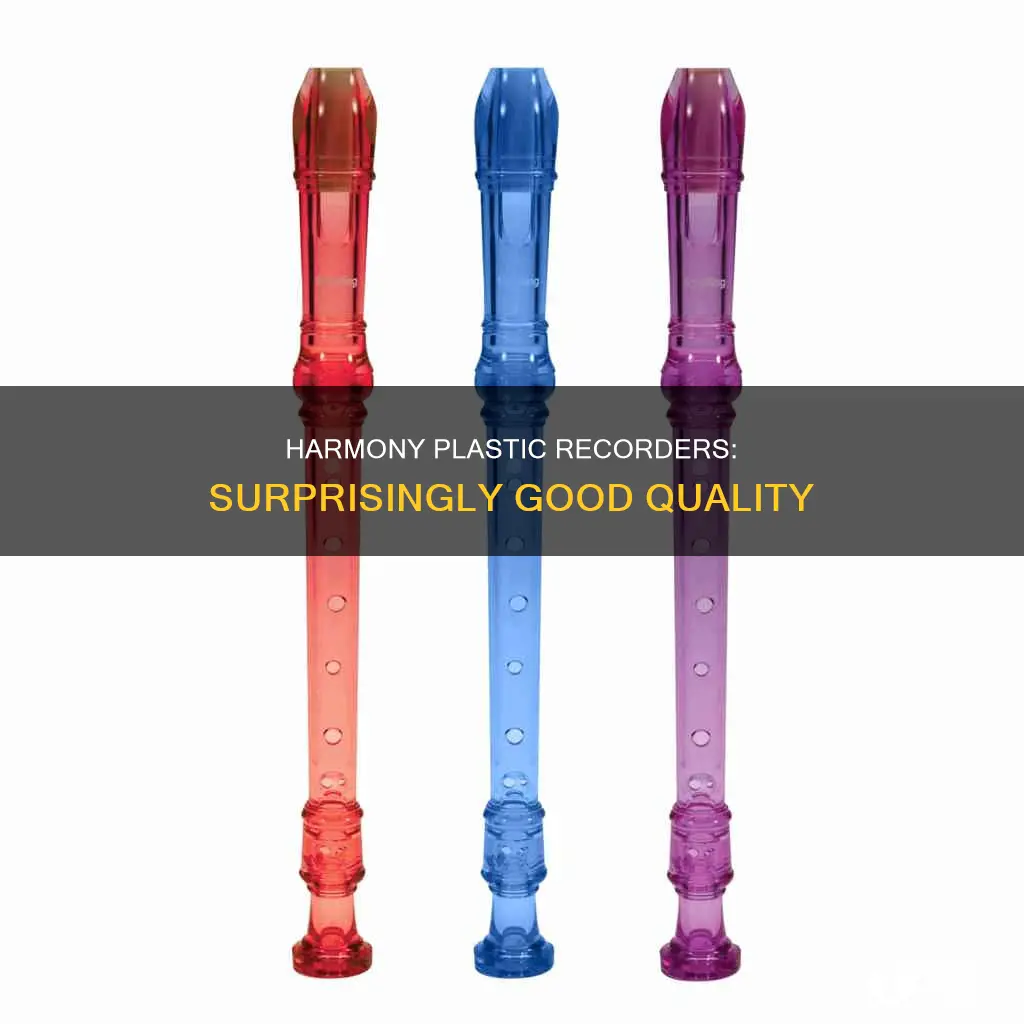 how good are harmony plastic recorders