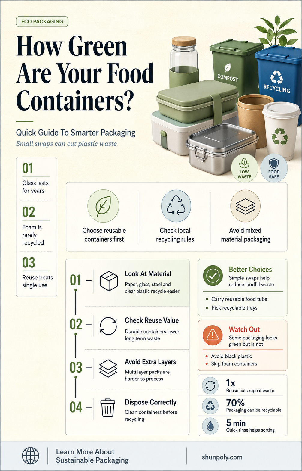 are plastic food containers recyclable