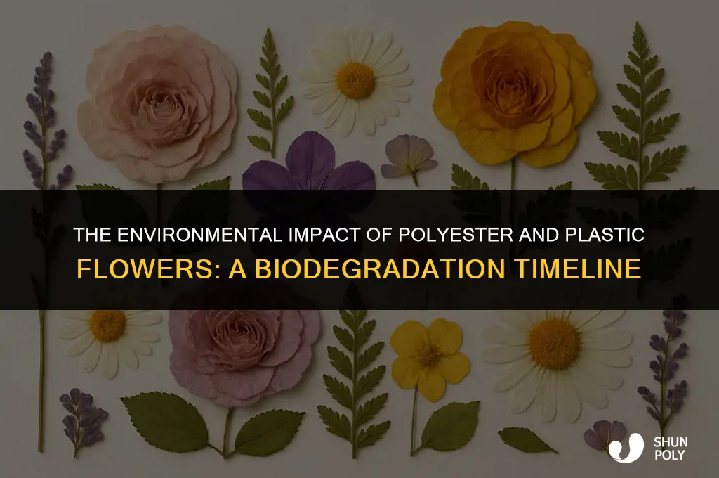 how long before polyester and plastic flowers biodegrade