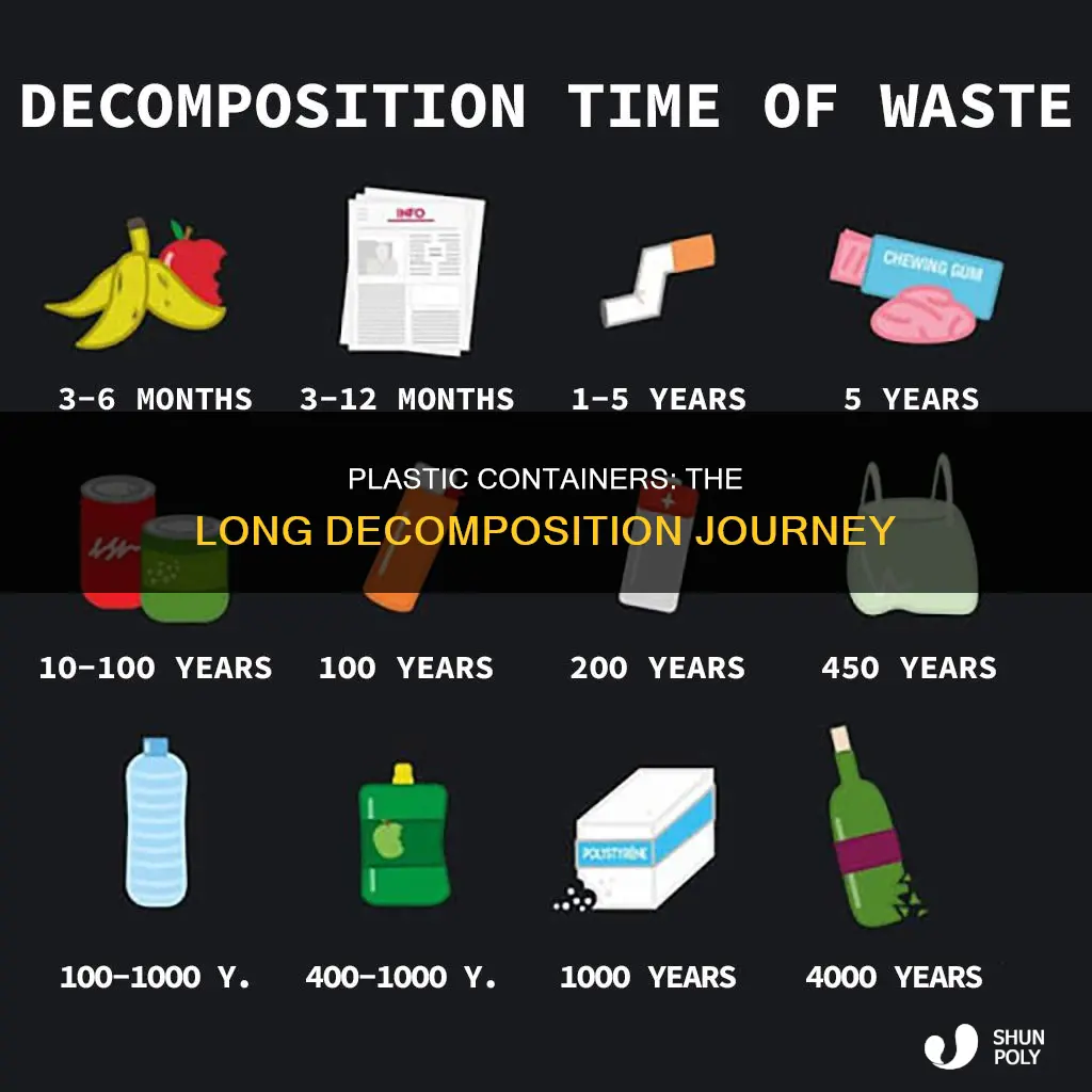 how long does a plastic container take to decompose