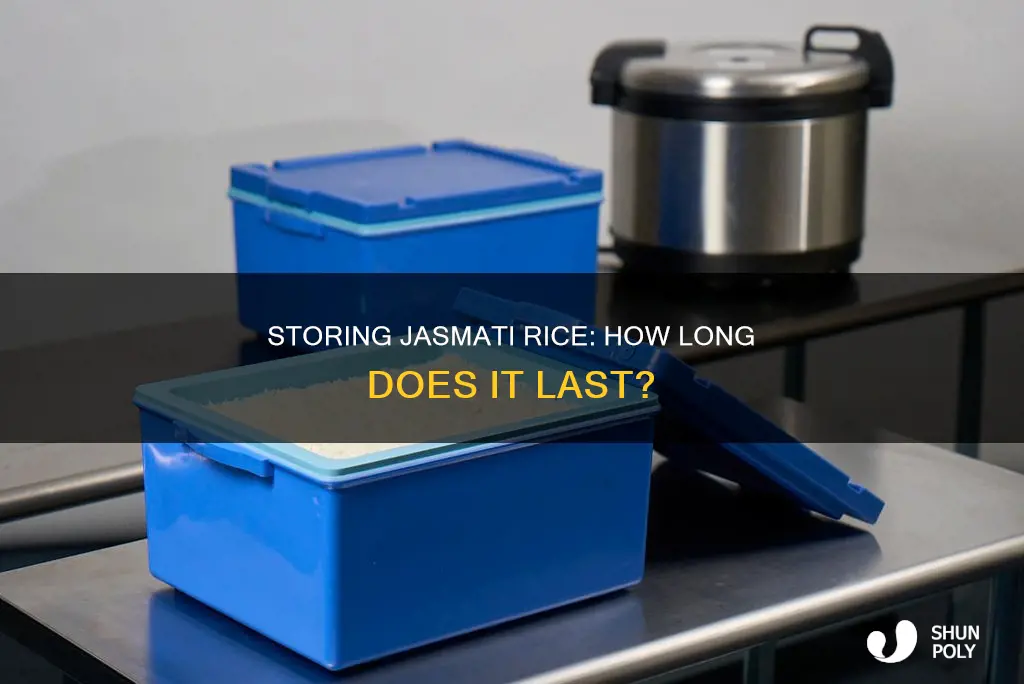 how long does jasmati rice last in plastic container