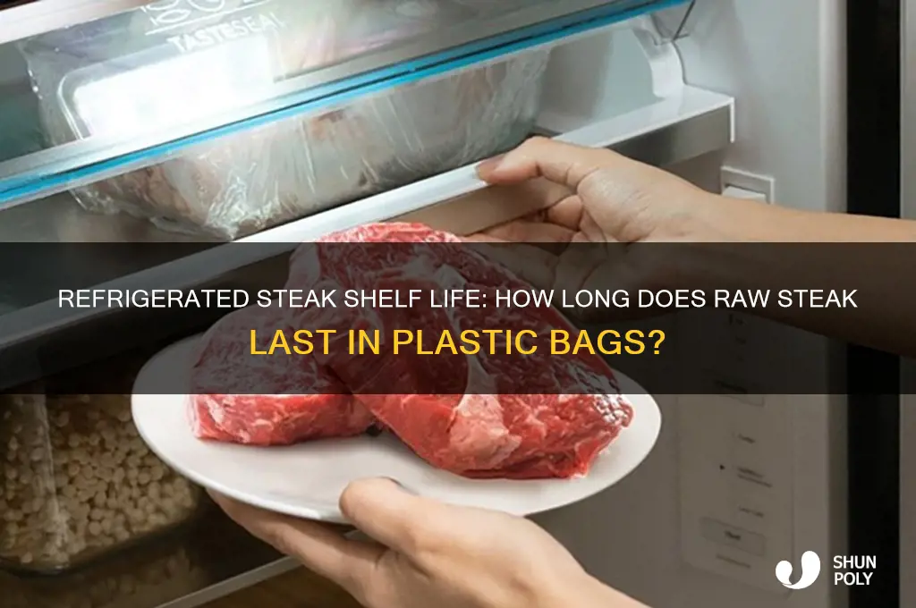 how long does raw refrigerated steak last in plastic bag