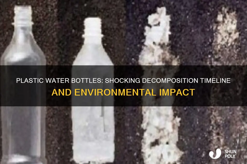 how long plastic water bottle decompose