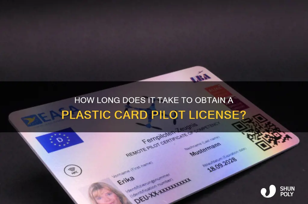 how long to get plastic card pilot license